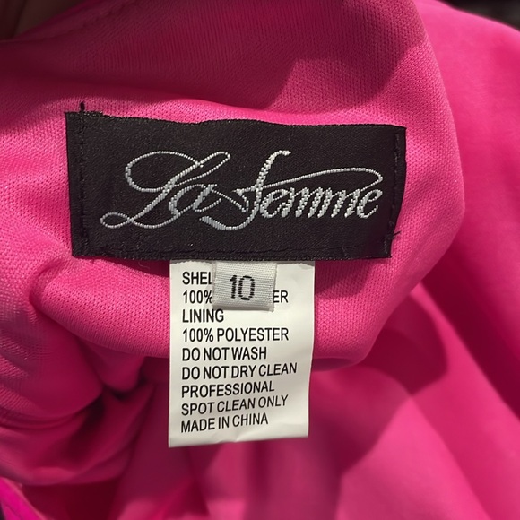 NWT La Femme 30304 Hot Pink Backless Mini Dress Sz 10 $258‎ - Picture 5 of 5